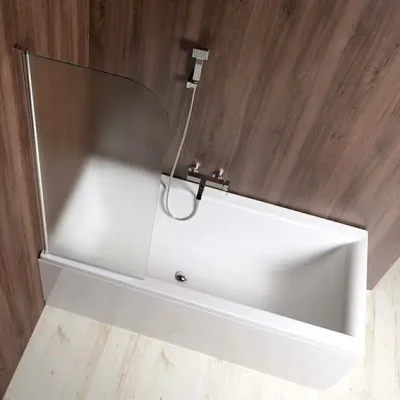 Aqualine Vilma - vannas siena 60x140 cm, kreisā, stikls BRICK AQ6018L