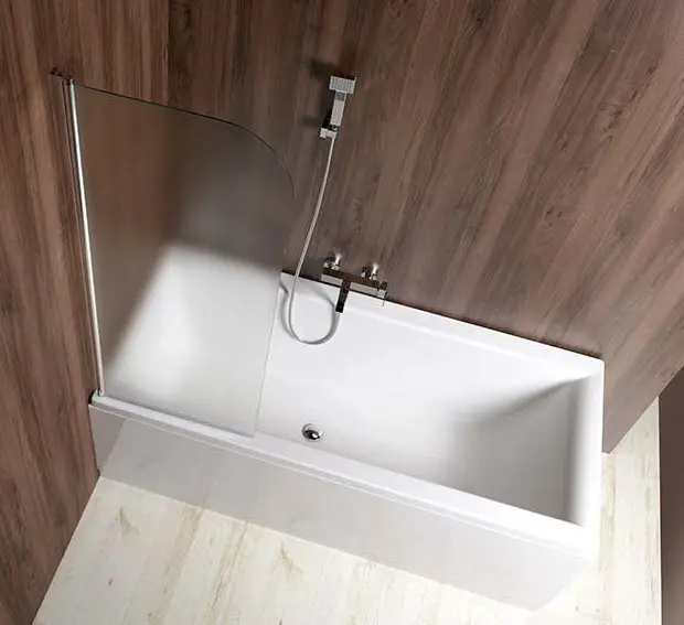 Aqualine Vilma - vannas siena 60x140 cm, kreisā, stikls BRICK AQ6018L