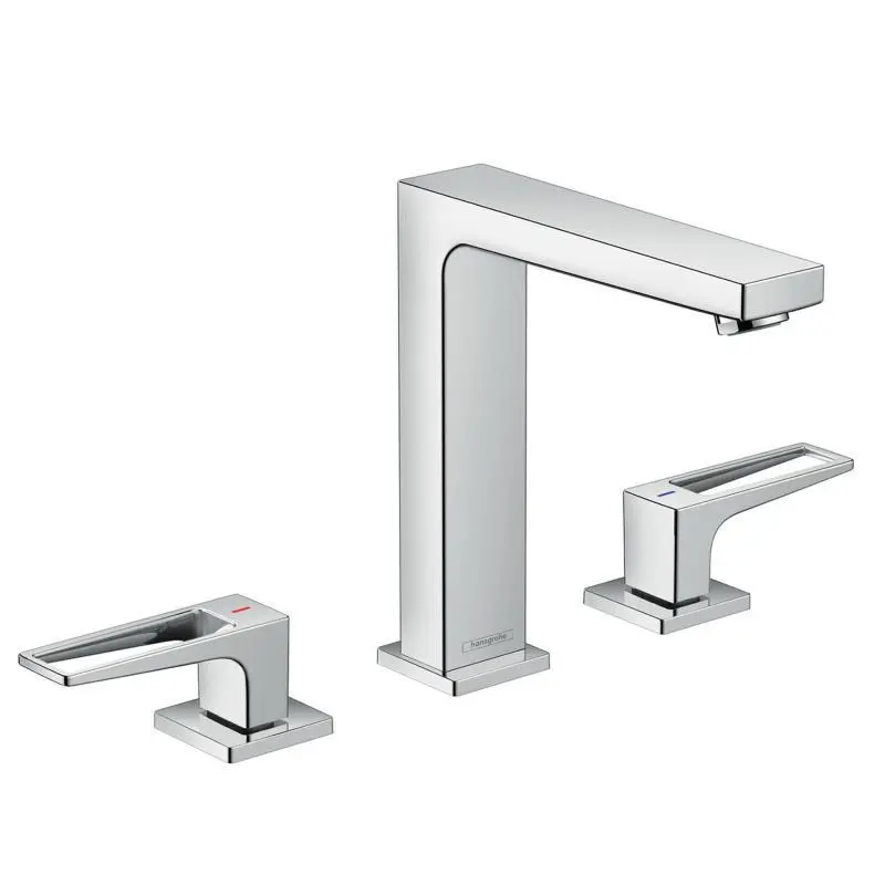 Hansgrohe Metropol - izlietnes maisītājs ar Push-Open noteces komplektu, 3 caurumu montāža, hroms 74515000
