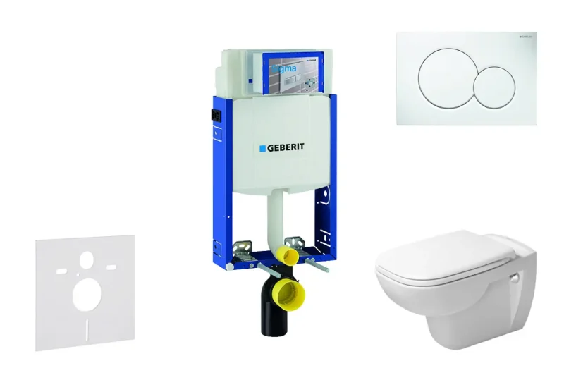 Geberit Kombifix - priekšsienas uzstādīšanas komplekts, WC ar sēdekli, D-Code, bezapmales, SoftClose, vadības plate Sigma01, alpu balts 110.302.00.5 NH1