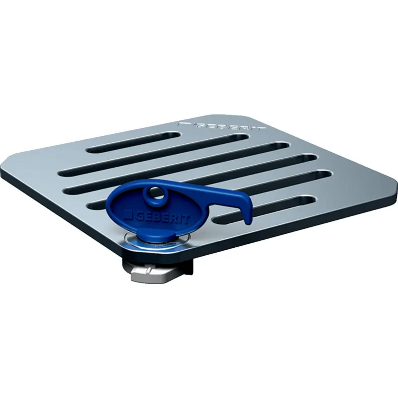 Geberit piederumi - aizslēdzama reste grīdas notekām 13x13 cm, nerūsējošais tērauds 388.107.00.1