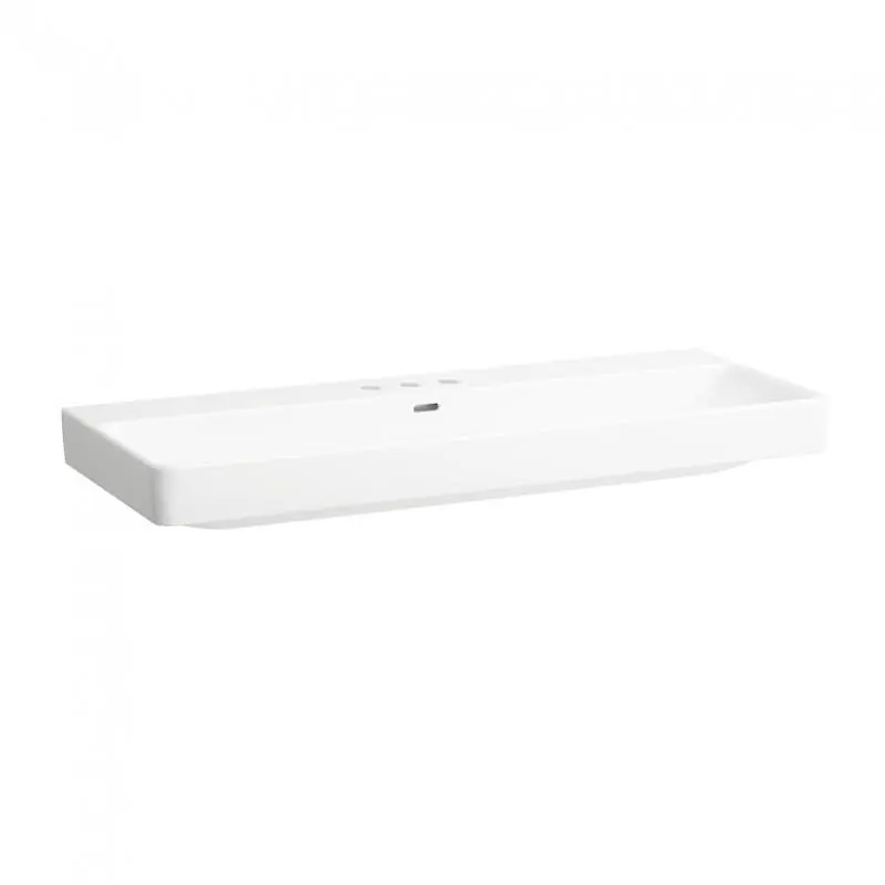 Laufen Pro S - dubultā izlietne, 120x47 cm, ar 6 caurumiem maisītājam, LCC, balta H8149654001081