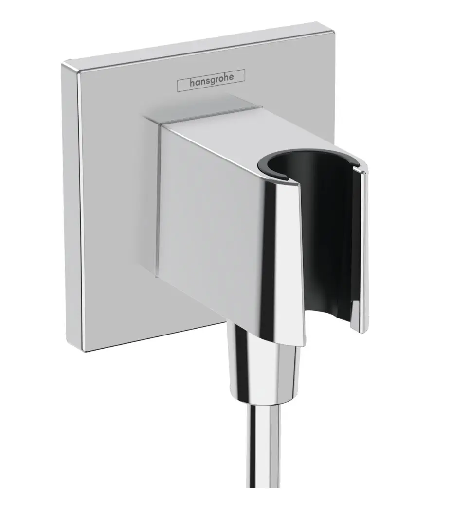 Hansgrohe Fixfit - sienas pieslēguma līkums ar dušas turētāju, hromēts 26889000
