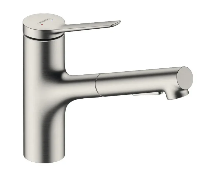 Hansgrohe Zesis M33 - virtuves izlietnes maisītājs ar izvelkamu dušu, nerūsējošā tērauda izskats 74820800
