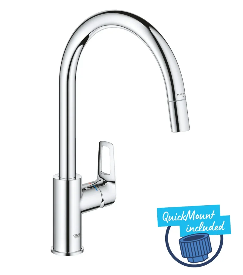 Grohe Start Loop - virtuves izlietnes maisītājs ar izvelkamu dušu, hroms 30556000