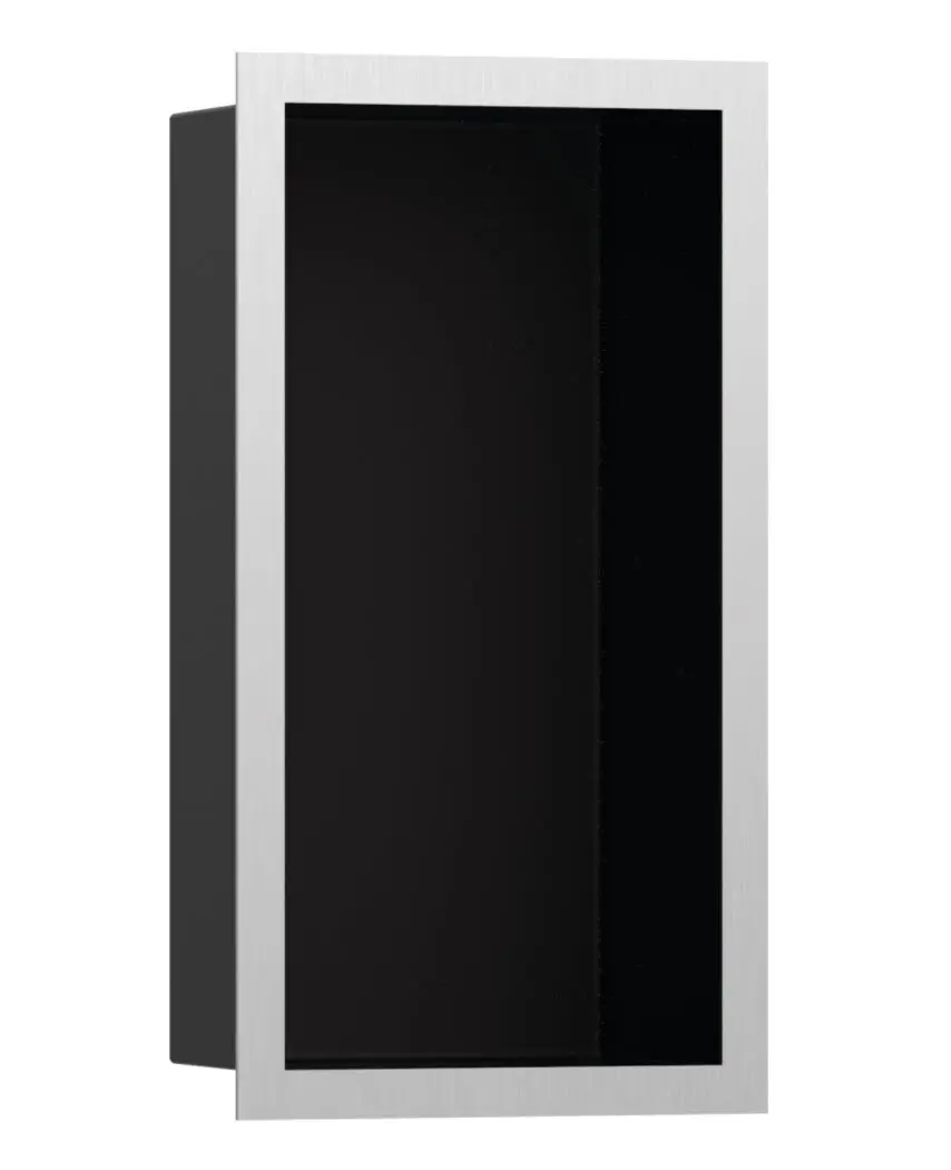 Hansgrohe XtraStoris Individual - sienas niša ar dizaina rāmi, 30x15x10 cm, matēti melns/ birstēts nerūsējošais tērauds 56095800