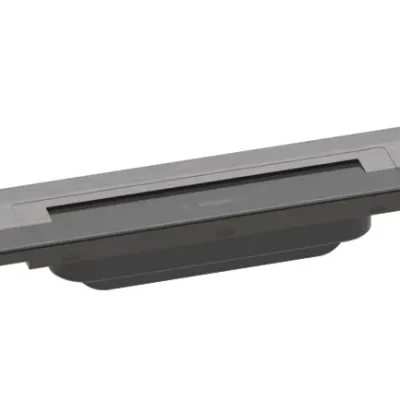 Hansgrohe RainDrain Flex - dušas noteka 700 ar nerūsējošā tērauda resti, saīsināma, montāžai pie sienas, melns hromēts matēts 56050340