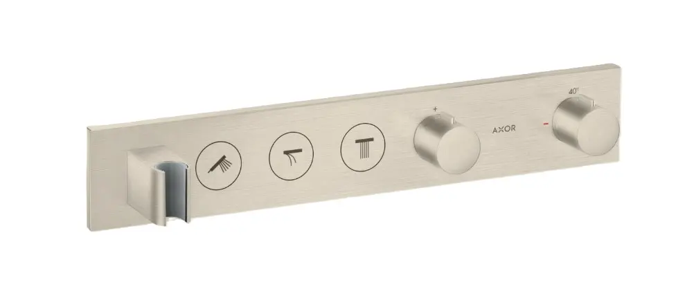 Axor ShowerSolutions - zemapmetuma termostata maisītājs, 3 patērētājiem, matēts niķelis 18356820