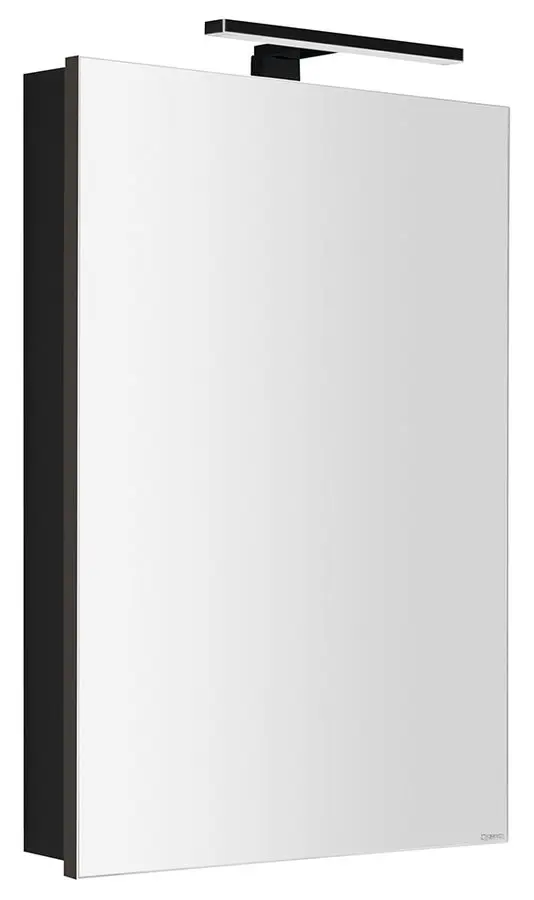 Sapho Greta - spoguļskapītis ar LED apgaismojumu 50x70x14 cm, 1 durvis, eņģes labajā pusē, matēti melns GR055-0035