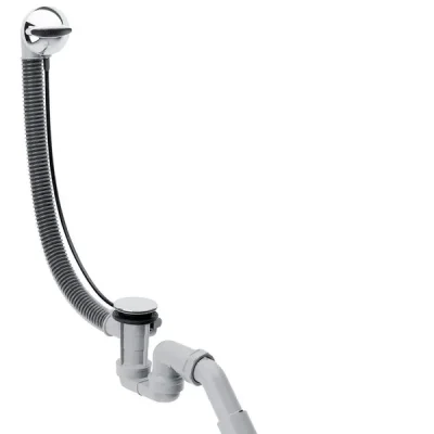 Hansgrohe Flexaplus - komplekts ar noteces un pārplūdes komplektu standarta vannām, hroms 58142000