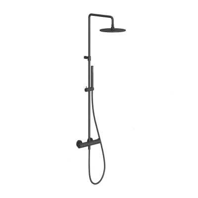 Ravak Espirit - dušas komplekts ar termostatu, diametrs 25 cm, matēti melns X070496
