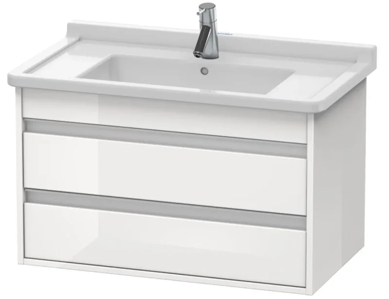 Duravit Ketho - izlietnes skapītis 48x80x46 cm, 2 atvilktnes, balts spīdīgs KT664402222