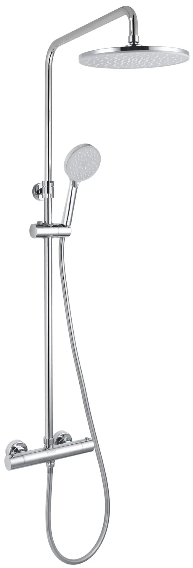 kielle Oudee - dušas komplekts ar termostatu, diametrs 23 cm, 3 strūklas, hroms 20602020