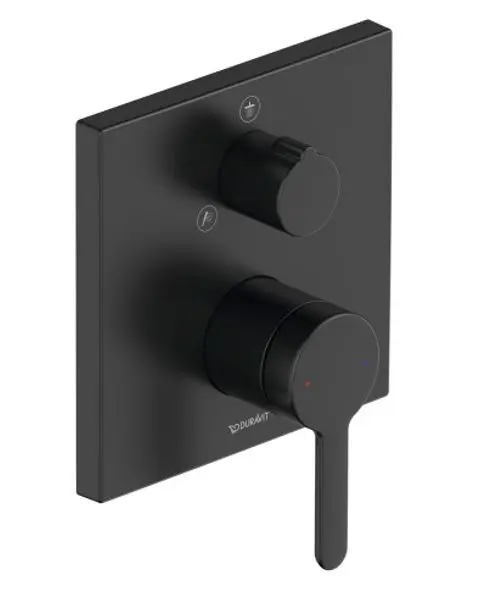 Duravit C.1 - zemapmetuma dušas maisītājs, 2 patērētājiem, matēti melns C14210011046