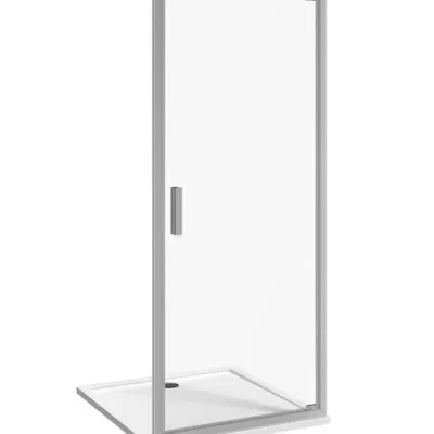 Jika Nion - vienviruļas veramas dušas durvis L/R, 100 cm, Jika Perla Glass, sudrabs/caurspīdīgs stikls H2542N30026681
