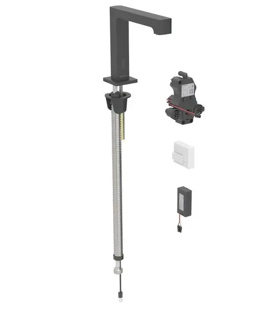 Geberit Brenta - elektroniska izlietnes maisītājs, darbība ar baterijām, easy to clean, matēti melns 116.194.14.1