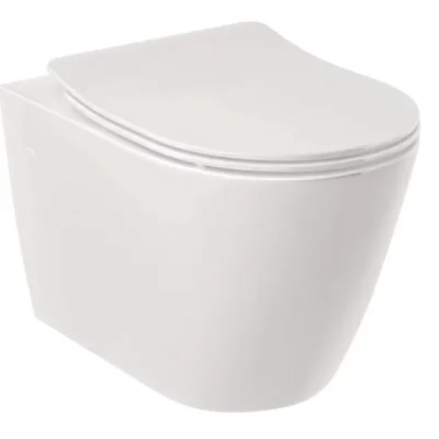 Kludi Resa R - piekaramais WC ar SoftClose sēdekli, Rimless, Spiralflush, balts spīdīgs 23WCSET43