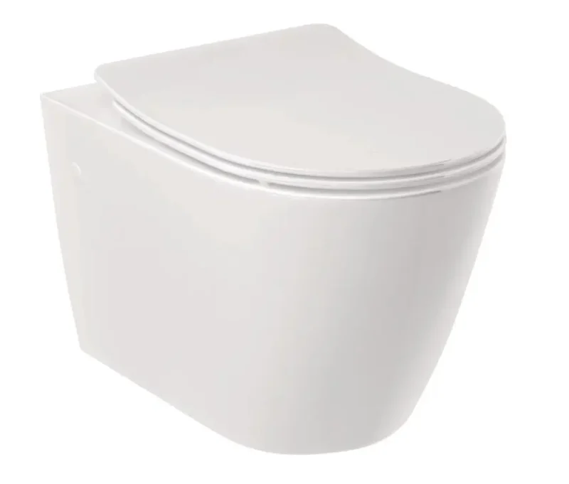 Kludi Resa R - piekaramais WC ar SoftClose sēdekli, Rimless, Spiralflush, balts spīdīgs 23WCSET43