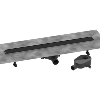 Hansgrohe RainDrain Go - dušas noteka 80 cm ar abpusēju resti, flīžu ielikšanai, matēti melna 56273670