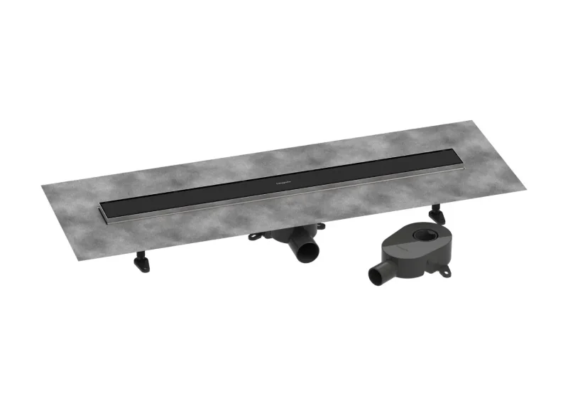 Hansgrohe RainDrain Go - dušas noteka 80 cm ar abpusēju resti, flīžu ielikšanai, matēti melna 56273670