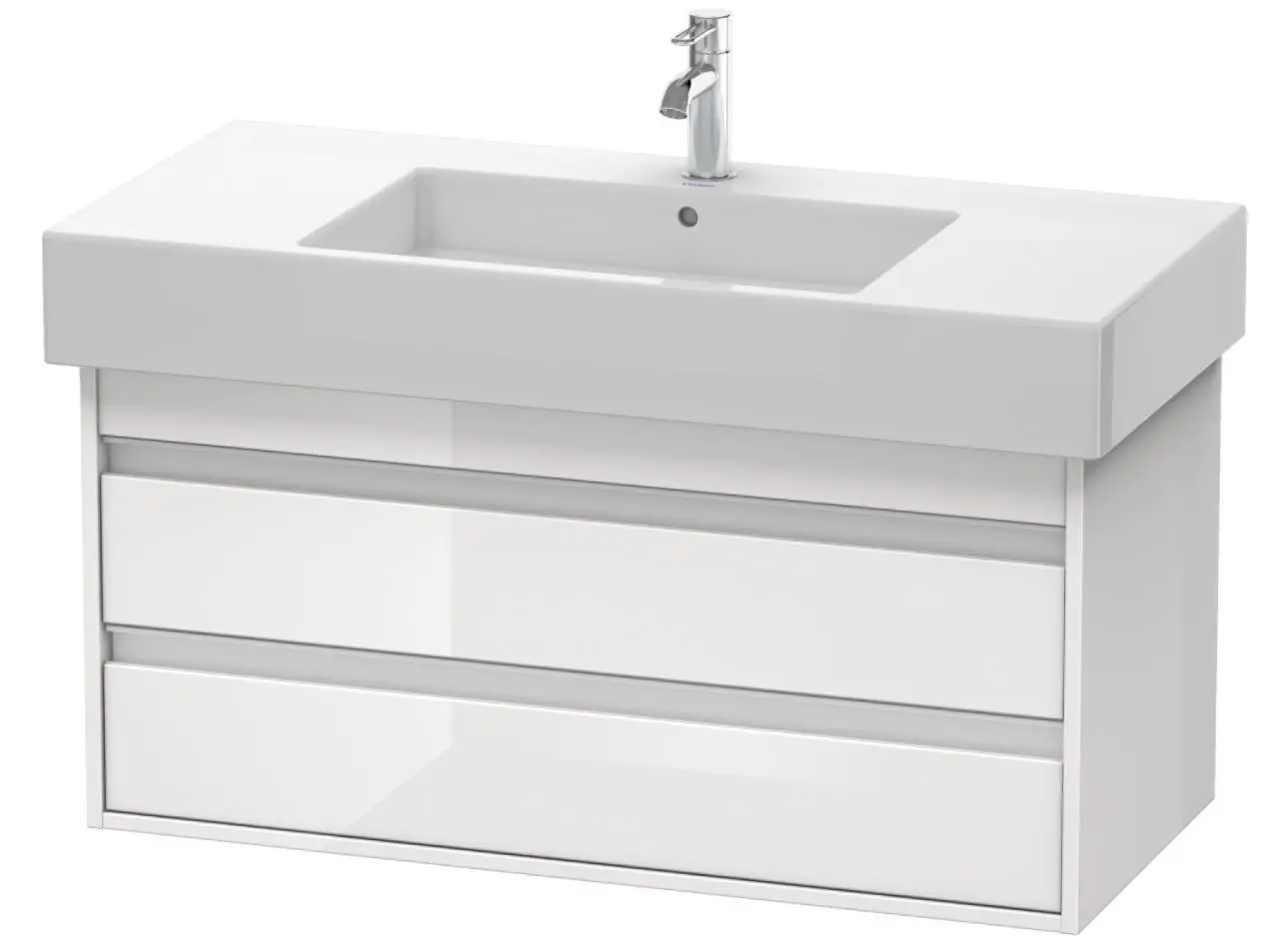 Duravit Ketho - izlietnes skapītis 48x100x46 cm, ar 2 atvilktnēm, balts spīdīgs KT664102222