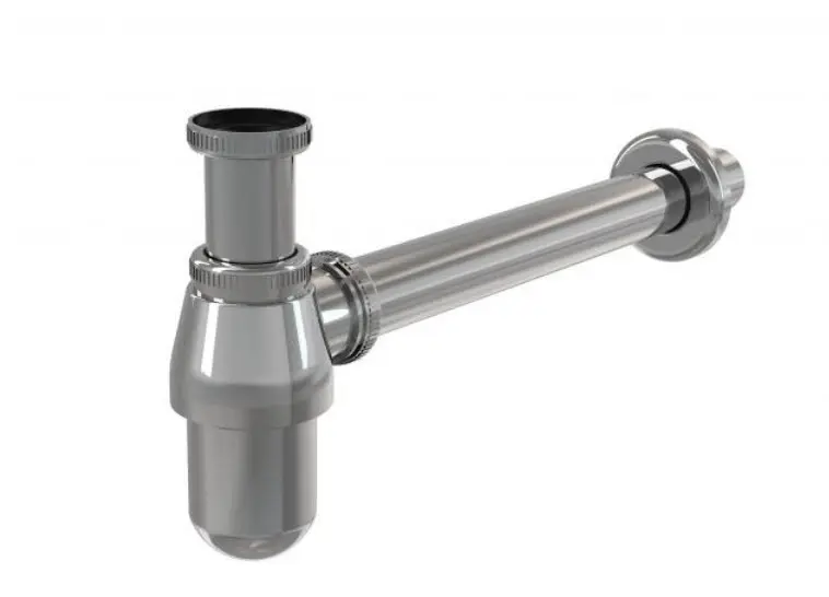 Alcadrain Siphons - izlietnes sifons, diametrs 32 mm ar pārplūdes uzgriezni, metāls A431