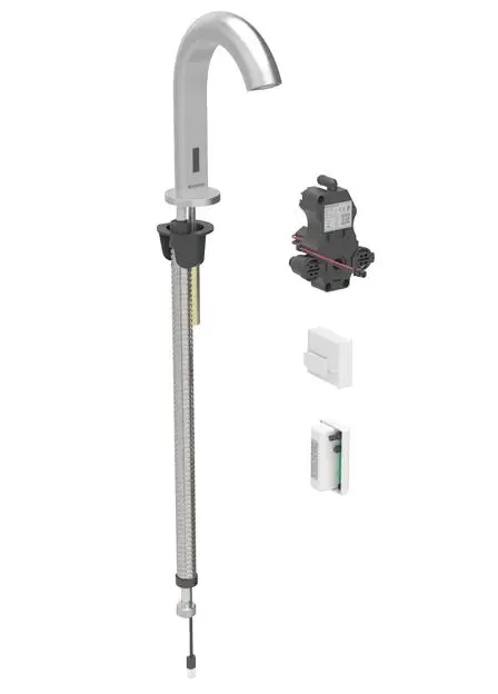 Geberit Piave - elektronisks izlietnes vārsts, ģeneratora darbība, easy to clean, matēts nerūsējošais tērauds 116.185.SN.1