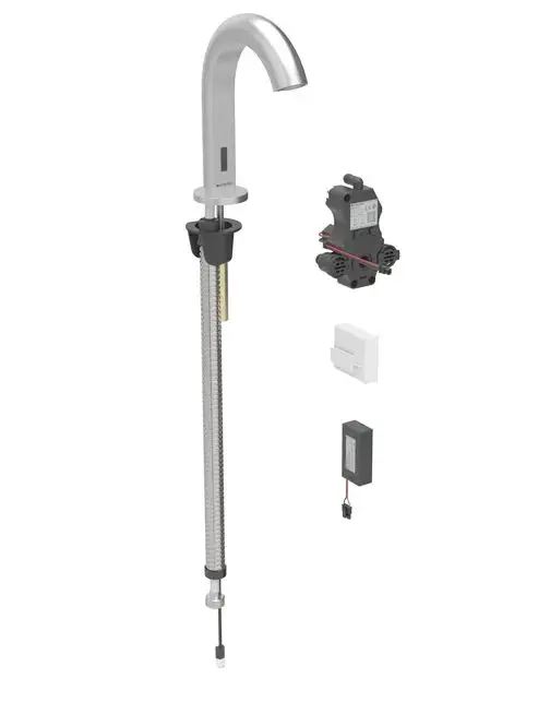 Geberit Piave - elektronisks izlietnes maisītājs, darbība ar baterijām, easy to clean, matēts nerūsējošais tērauds 116.184.SN.1