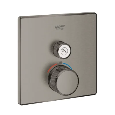 Grohe Grohtherm SmartControl - termostata dušas maisītājs - zemapmetuma ar 1 noslēgvārstu, Hard Graphite birstēts 29123AL0