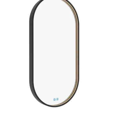 Nimco spogulis - spogulis ar LED apgaismojumu, 40x80 cm, skārienjutīgs sensors, melns ZPC 32002LVX-90