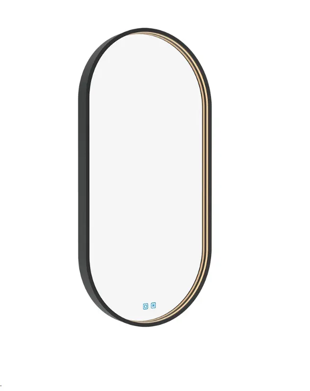 Nimco spogulis - spogulis ar LED apgaismojumu, 40x80 cm, skārienjutīgs sensors, melns ZPC 32002LVX-90