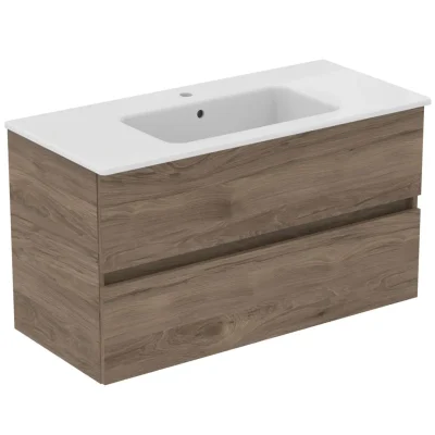 Ideal Standard Eurovit+ - izlietne ar apakšskapi, 55x100x44 cm, 2 atvilktnes, riekstkoks R0575Y9