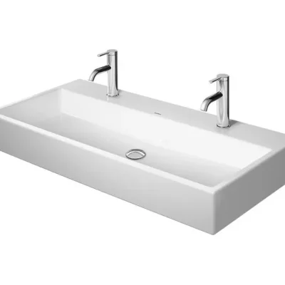 Duravit Vero Air - dubultā izlietne 100x47 cm, bez pārplūdes, ar jaucējkrāna caurumiem, balta 2350100043
