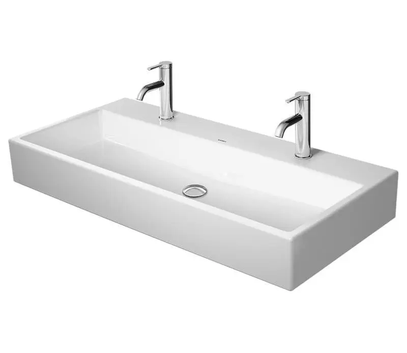 Duravit Vero Air - dubultā izlietne 100x47 cm, bez pārplūdes, ar jaucējkrāna caurumiem, balta 2350100043