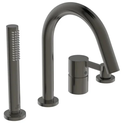 Ideal Standard Joy - vannas maisītājs, montāžai uz vannas malas, 4 caurumi, Magnetic Grey BC789A5