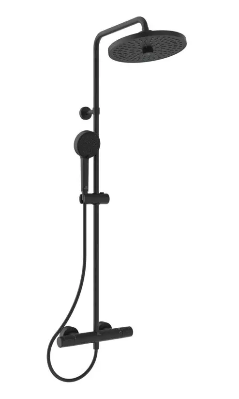 Ideal Standard CeraTherm - dušas komplekts ar termostatu, diametrs 26 cm, 2 strūklas, zīda melns A7210XG