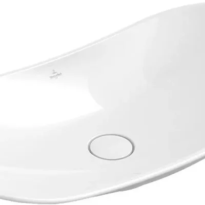 Villeroy & Boch My Nature - uzliekamā izlietne, bez jaucējkrāna cauruma, 81x41 cm, balta, bez pārplūdes, ar Ceramicplus 411080R1