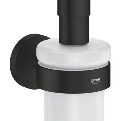 Grohe QuickFix Start - ziepju dozators ar turētāju, stikls/matēti melns 411952430