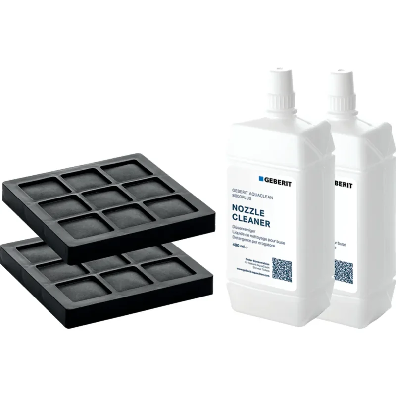 Geberit piederumi - AquaClean filtru komplekts ar aktivēto ogli un sprauslu tīrītāju, 2 gab. iepakojumā 240.626.00.1