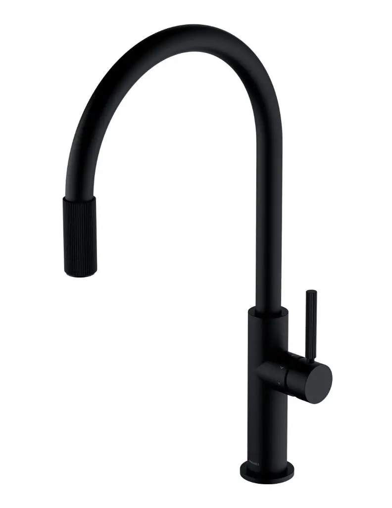 OMNIRES Switch - virtuves izlietnes maisītājs ar filtru, matēti melns SW9057-FD1BL