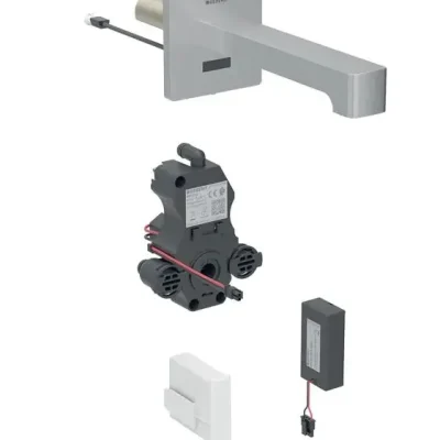 Geberit Brenta - elektronisks zemapmetuma izlietnes vārsts, darbība ar baterijām, easy to clean, matēts nerūsējošais tērauds 116.293.SN.1