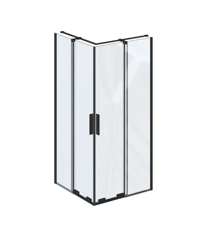 Ravak Roll - dušas kabīne 90x90 cm, melns/caurspīdīgs stikls X14V70300Z1
