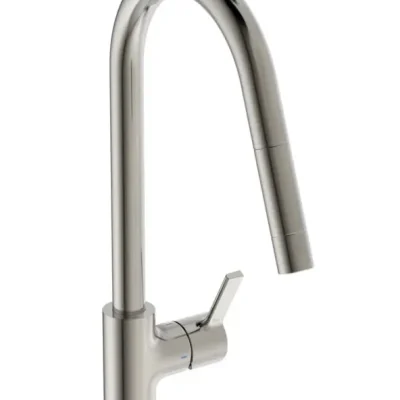 Ideal Standard Gusto - virtuves izlietnes maisītājs ar izvelkamu izteku, tērauds BD414GN