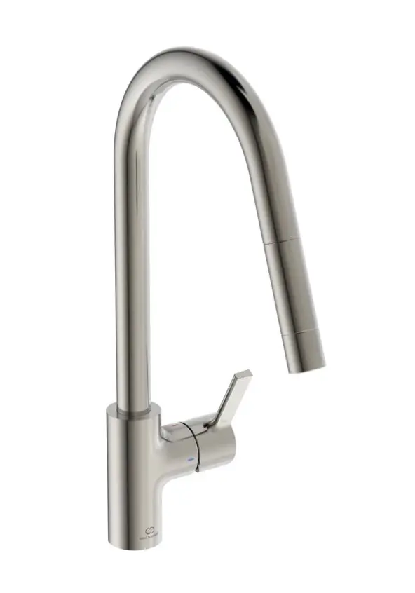 Ideal Standard Gusto - virtuves izlietnes maisītājs ar izvelkamu izteku, tērauds BD414GN