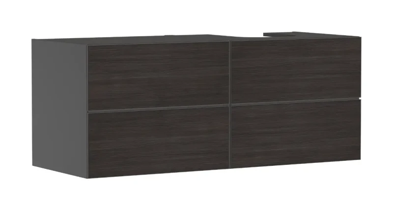 Hansgrohe Xevolos E - izlietnes apakšskapītis 137x56x55 cm, 4 atvilktnes, matēti pelēks/tumšs ozols 54241730