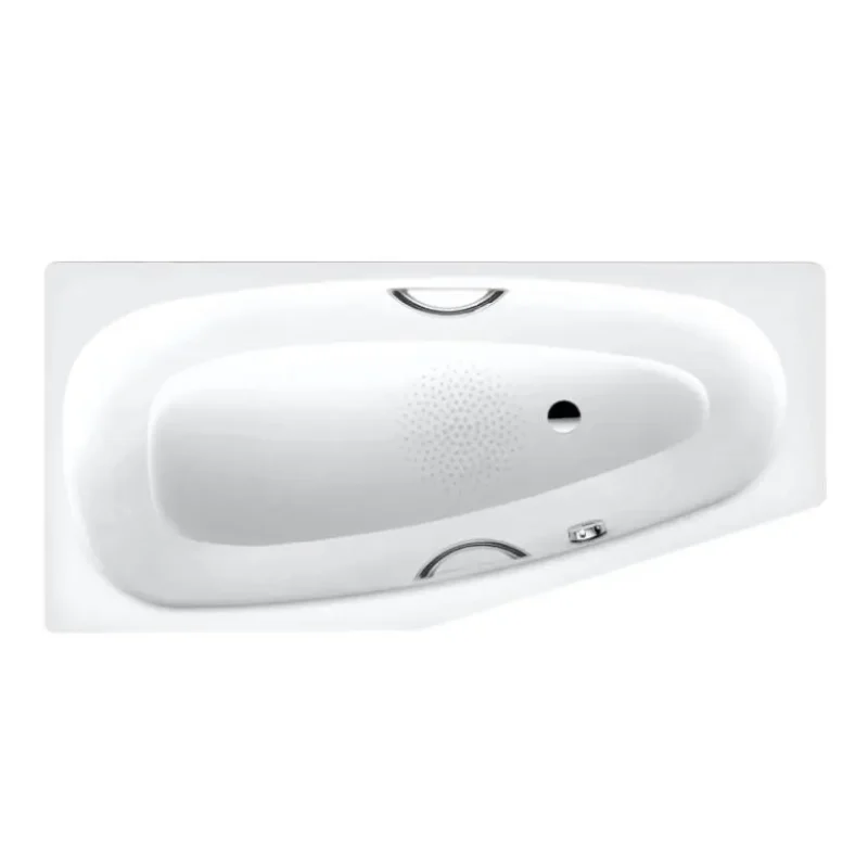 Kaldewei Advantage - Asimetriska vanna Mini Star labā 835, 157x70/48 cm, ar rokturu caurumiem, pretslīdes, balta 224530000001