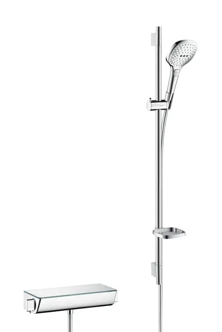 Hansgrohe Raindance Select E - dušas komplekts 120 ar termostata maisītāju Ecostat Select, 3 strūklas, hromēts 27039000