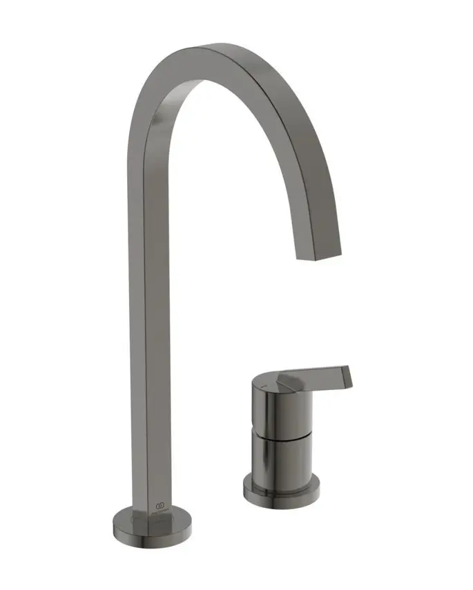 Ideal Standard Gusto - virtuves izlietnes maisītājs, 2 caurumu montāža, Magnetic Grey BD423A5