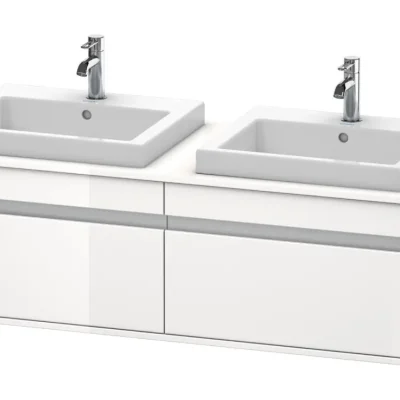 Duravit Ketho - izlietnes skapītis 43x140x55 cm, 2 atvilktnes, balts spīdīgs KT6797B2222
