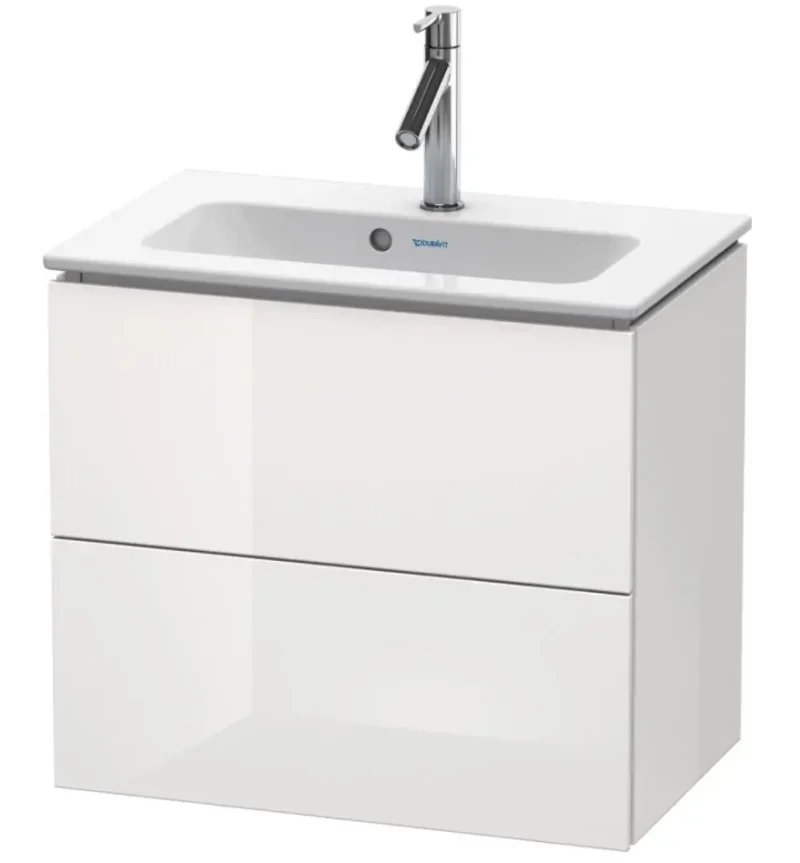 Duravit L-Cube - izlietnes skapītis Compact, 55x62x39 cm, 2 atvilktnes, balts spīdīgs LC625602222